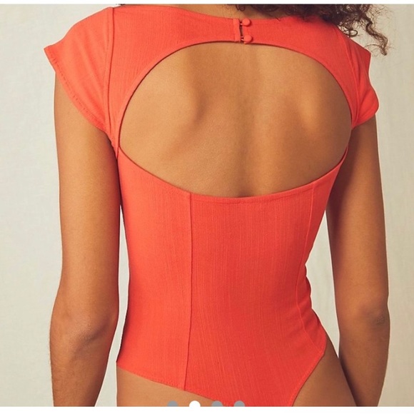 Free people “sweetest heart bodysuit” in sweet chili pepper - Picture 2 of 5